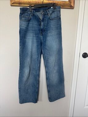 Classic Womens Blue Straight-Leg Jeans